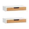 SoBuy FRG92-WN Wall Shelf with Drawer - Modern Floating Shelf for Entrance, Living Room & Bedroom - White & Natural 40x24x8cm