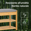 SoBuy FSR49-N Scarpiera Panca Ingresso Salvaspazio con Cuscino Imbottito, 2 Ripiani per Scarpe e Cassetto Removibile, Slim e Compatto per Ingresso, Soggiorno, Camera da Letto, 150kg di Portata