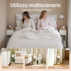 SoBuy FBT111-WNx2 - 2 Comodini con Cassetto e Ripiano, Tavolini da Notte Salvaspazio per Camera da Letto, Bianco, 20x35x60 cm
