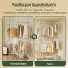 SoBuy KLS03-II-HG, Telescopic Appendiabiti da Terra, Robusto Stand Appendiabiti con Aste, Armadio Aperto Regolabile per Camera da Letto, Porta Abiti Grigio