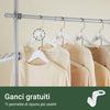SoBuy KLS03-II-HG, Telescopic Appendiabiti da Terra, Robusto Stand Appendiabiti con Aste, Armadio Aperto Regolabile per Camera da Letto, Porta Abiti Grigio