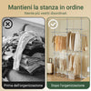 SoBuy KLS03-II-HG, Telescopic Appendiabiti da Terra, Robusto Stand Appendiabiti con Aste, Armadio Aperto Regolabile per Camera da Letto, Porta Abiti Grigio