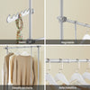 SoBuy KLS03-II-HG, Telescopic Appendiabiti da Terra, Robusto Stand Appendiabiti con Aste, Armadio Aperto Regolabile per Camera da Letto, Porta Abiti Grigio