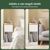 SoBuy FBT162-WN Comodini con 3 scomparti, Tavolino Comodini Camera per Divano Salotto Sala da Pranzo Cucina, Tavolo Alto Stretto Bianco e Legno 25 x 65 x 60 cm