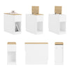 SoBuy FBT162-WN Comodini con 3 scomparti, Tavolino Comodini Camera per Divano Salotto Sala da Pranzo Cucina, Tavolo Alto Stretto Bianco e Legno 25 x 65 x 60 cm