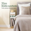 SoBuy FBT163-WN Comodini con Piano Rimovibile e Cassetto, Tavolino Stretto per Divano, Comodini per Camera e Soggiorno, Tavolo Alto Stretto Bianco e Legno 20 x 35 x 60 cm