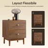 SoBuy FBT170-N Comodino Vintage con 2 Cassetti, Tavolino in Legno con Gambe in Legno di Gomma, Comodino per Camera da Letto, Soggiorno e Studio, Marrone, L45 × P40 × H58 cm