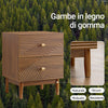 SoBuy FBT170-N Comodino Vintage con 2 Cassetti, Tavolino in Legno con Gambe in Legno di Gomma, Comodino per Camera da Letto, Soggiorno e Studio, Marrone, L45 × P40 × H58 cm