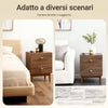 SoBuy FBT170-N Comodino Vintage con 2 Cassetti, Tavolino in Legno con Gambe in Legno di Gomma, Comodino per Camera da Letto, Soggiorno e Studio, Marrone, L45 × P40 × H58 cm