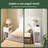SoBuy FBT171-WN Comodino Camera da Letto Stretto, Tavolino Stretto con Cassetto e Ripiano, Comodino Moderno per Camera da Letto e Soggiorno, Bianco, 20 x 35 x 60 cm