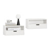 SoBuy Comodino tavolino a muro L45 x P25 x A22 cm, Bianco, NKD03-Wx2