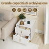 SoBuy FBT115-L-W Bedroom Bedside Table - Bedside Table with 3 Drawers, Living Room Coffee Table - Modern Chest of Drawers L40 x D40 x H63 cm White
