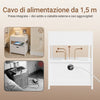 SoBuy FRG258-II-E-W, Comodino con 4-in-1 stazione di ricarica e 2 cassetti, 45x38x55,5 cm | Piccolo tavolino da letto salvaspazio per adulti e adolescenti, Bianco, per camera da letto e soggiorno