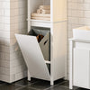 SoBuy BZR102-W Armadio da Bagno Alto con Cesto per la Biancheria – Mobiletto Salvaspazio Stretto, Mobile Colonna da Bagno in Legno, Bianco, 45 x 171 x 35 cm