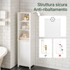 SoBuy BZR102-W Armadio da Bagno Alto con Cesto per la Biancheria – Mobiletto Salvaspazio Stretto, Mobile Colonna da Bagno in Legno, Bianco, 45 x 171 x 35 cm