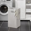 SoBuy BZR104-W Colonna Bagno con Cesto per Linge Mobile Rangemento Alto Armadio Bagno con 6 Ripiani e 2 Cassetti Mobiletto Salvaspazio Bianco 60x37x171 cm