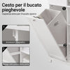 SoBuy BZR104-W Colonna Bagno con Cesto per Linge Mobile Rangemento Alto Armadio Bagno con 6 Ripiani e 2 Cassetti Mobiletto Salvaspazio Bianco 60x37x171 cm
