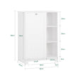 SoBuy BZR105-W Mobiletto da Bagno con Sacco per Biancheria – Mobile con Cesto a Ribalta e 3 Ripiani – Mobile Salvaspazio, Arredo Bagno in Legno per Spazi Ridotti, Bianco, 60x86x37cm