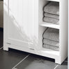 SoBuy BZR105-W Mobiletto da Bagno con Sacco per Biancheria – Mobile con Cesto a Ribalta e 3 Ripiani – Mobile Salvaspazio, Arredo Bagno in Legno per Spazi Ridotti, Bianco, 60x86x37cm