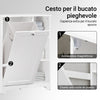 SoBuy BZR105-W Mobiletto da Bagno con Sacco per Biancheria – Mobile con Cesto a Ribalta e 3 Ripiani – Mobile Salvaspazio, Arredo Bagno in Legno per Spazi Ridotti, Bianco, 60x86x37cm
