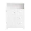 SoBuy BZR107-W Mobile da Bagno, Mezza Colonna, Mobile Basso, Armadietto WC, Credenza
