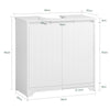 SoBuy BZR108-II-W Mobile Sottolavabo Bagno Mobile Base per Lavabo a Terra con 2 Ante Bianco 60x30x60cm
