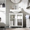 SoBuy BZR108-II-W Mobile Sottolavabo Bagno Mobile Base per Lavabo a Terra con 2 Ante Bianco 60x30x60cm