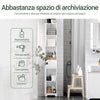 SoBuy BZR109-W Mobile alto Mobile a colonna bagno salvaspazio Colonna Bagno con 2 Armadietti e 1 Vano Aperto 30x30x170cm