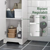 SoBuy BZR109-W Mobile alto Mobile a colonna bagno salvaspazio Colonna Bagno con 2 Armadietti e 1 Vano Aperto 30x30x170cm