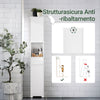 SoBuy BZR109-W Mobile alto Mobile a colonna bagno salvaspazio Colonna Bagno con 2 Armadietti e 1 Vano Aperto 30x30x170cm