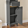 SoBuy Mobile Bagno Salvaspazio Colonna Alta con 3 Ripiani Aperti e Anta con Cassetto Mobiletto Bagno Stretto per Piccoli Spazi Armadietto Salvaspazio per Lavanderia e WC 35 x 30 x 170 cm BZR112-DG