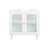 SoBuy Mobile sottolavabo con ante in vetro 60x30x58cm BZR115-W