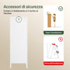 SoBuy BZR122-W Mobiletto da Bagno con Cesto per Biancheria – Mobile Compatto con Sacco Ribaltabile – Mobile Salvaspazio, Arredo per Bagno in Legno, Bianco, 30 x 90 x 30 cm