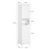 SoBuy BZR124-W Mobile Bagno Colonna Salvaspazio con Portabiancheria Armadietto Alto e Stretto per Ambienti Compatti, Mobiletto con Ripiani, Mobile Multiuso Bianco 40x170x38 cm