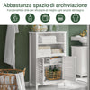 SoBuy BZR13-W Armadio da Bagno – Mobile da Bagno Salvaspazio con Ripiani e Porte, Credenza in Legno Stretto per Corridoio e Soggiorno, Bianco, 60 x 90 x 26 cm