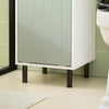 SoBuy BZR137-GR Mobile Alto Bagno Salvaspazio con Sacco Portabiancheria – Colonna Bagno Stretta con Ripiani, Armadietto per Lavanderia, WC o Bagni Piccoli, Bianco e Verde, 167x31x30cm