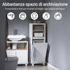 SoBuy BZR146-W Mobiletto da bagno con cesto portabiancheria Mobiletto salvaspazio Cassettiera Bagno Bianco 35x30x105cm