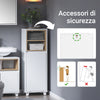 SoBuy BZR146-W Mobiletto da bagno con cesto portabiancheria Mobiletto salvaspazio Cassettiera Bagno Bianco 35x30x105cm