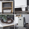 SoBuy BZR146-W Mobiletto da bagno con cesto portabiancheria Mobiletto salvaspazio Cassettiera Bagno Bianco 35x30x105cm