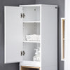 SoBuy BZR147-W Mobile Colonna Bagno Alto e Stretto – Armadietto Salvaspazio con Ripiani Aperti e Ante – Mobiletto Bagno Bianco in MDF/PB, 30x170x30 cm, Modello