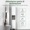 SoBuy BZR147-W Mobile Colonna Bagno Alto e Stretto – Armadietto Salvaspazio con Ripiani Aperti e Ante – Mobiletto Bagno Bianco in MDF/PB, 30x170x30 cm, Modello