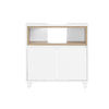 SoBuy BZR148-W Mobile Sottolavabo per Bagno Mobiletto Salvaspazio Armadietto con Anta e 2 Ripiani, Design Bianco-Legno, Ideale per Lavandino, Arredo Bagno Componibile 60x30x61 cm