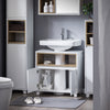 SoBuy BZR148-W Mobile Sottolavabo per Bagno Mobiletto Salvaspazio Armadietto con Anta e 2 Ripiani, Design Bianco-Legno, Ideale per Lavandino, Arredo Bagno Componibile 60x30x61 cm