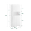 SoBuy BZR150-W Mobiletto Bagno Salvaspazio con Portabiancheria Colonna Alta 170 cm con 2 Ante, Ripiano Aperto e Cesti Estraibili Armadietto Bagno per Lavanderia Bianco