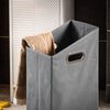SoBuy BZR154-W Mobiletto Bagno Salvaspazio con Cesto Portabiancheria – Mobile Bagno Bianco 30x30x87 cm con Anta a Ribalta, Armadietto da Bagno Moderno per Bagni Piccoli, WC o Lavanderie
