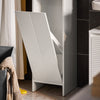 SoBuy BZR154-W Mobiletto Bagno Salvaspazio con Cesto Portabiancheria – Mobile Bagno Bianco 30x30x87 cm con Anta a Ribalta, Armadietto da Bagno Moderno per Bagni Piccoli, WC o Lavanderie