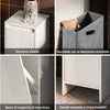 SoBuy BZR154-W Mobiletto Bagno Salvaspazio con Cesto Portabiancheria – Mobile Bagno Bianco 30x30x87 cm con Anta a Ribalta, Armadietto da Bagno Moderno per Bagni Piccoli, WC o Lavanderie