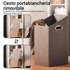 SoBuy BZR156-W Mobile Bagno Salvaspazio con Cesto Portabiancheria – Armadietto Alto e Stretto con Anta a Ribalta e Ripiani Aperti, 86x50x30cm, Bianco