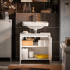 SoBuy BZR157-W Mobile Sottolavabo per Bagno, Mueble da Bagno Salvaspazio con Ripiani Regolabili, Bianco, MDF, 60x61x30 cm