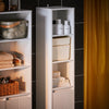 SoBuy BZR158-W Mobile colonna bagno con portabiancheria e Mobiletto stretto salvaspazio Bianco L30*P30*A170 cm